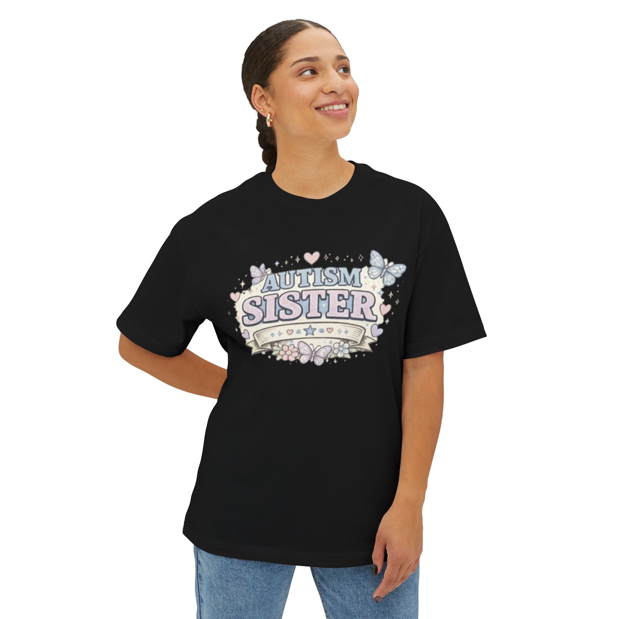 Autism Sister Tee — Pastel Butterfly Support Shirt