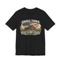 Small Town Strong Roots T-Shirt — Vintage American Flag Barn Tee