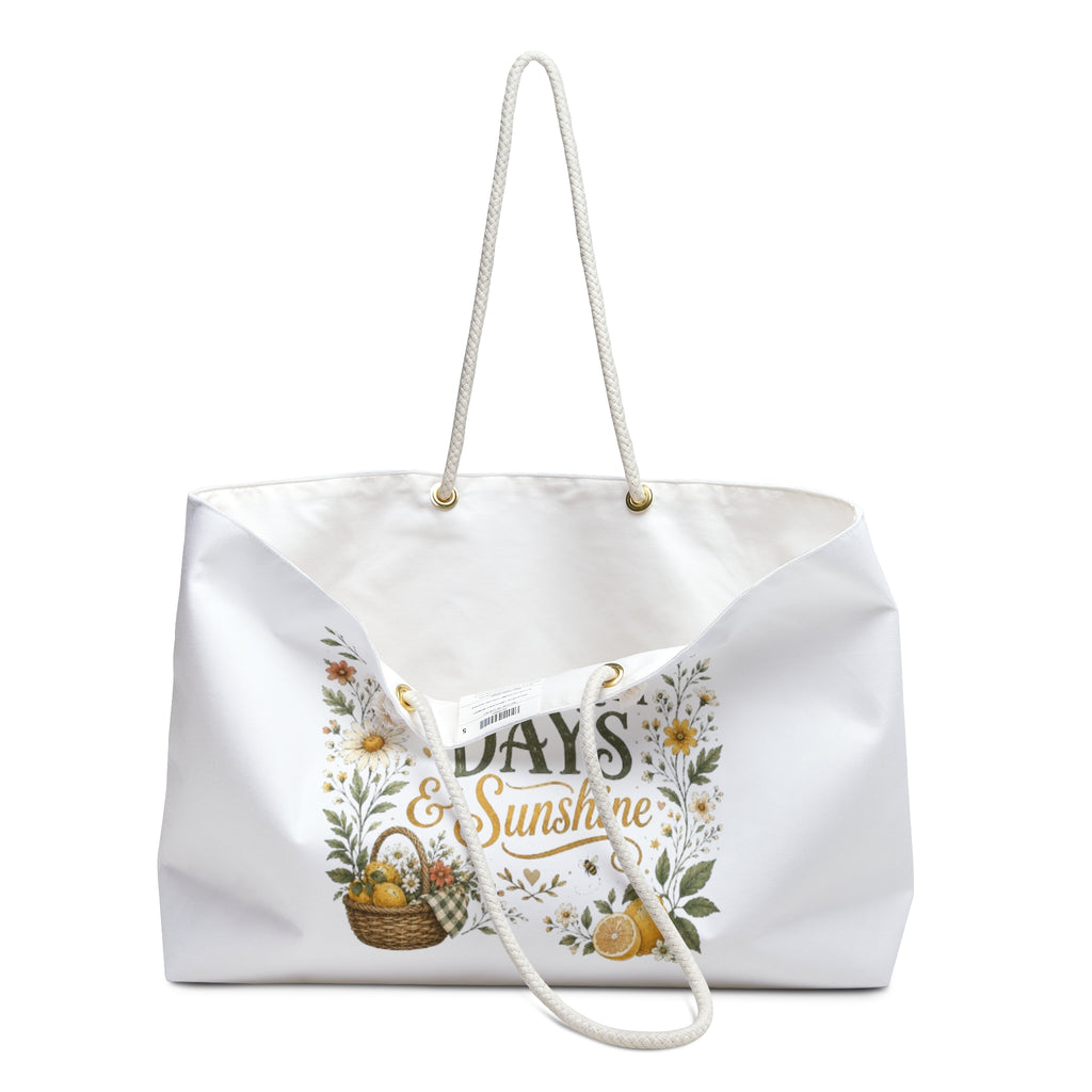 Market Days & Sunshine Weekender Bag — Farmer's Market Tote
