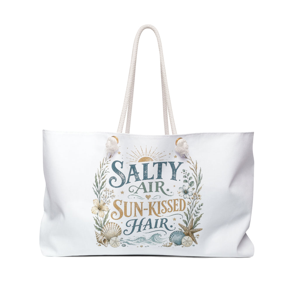Weekender Bag — "Salty Air, Sun‑Kissed Hair" Beach Tote