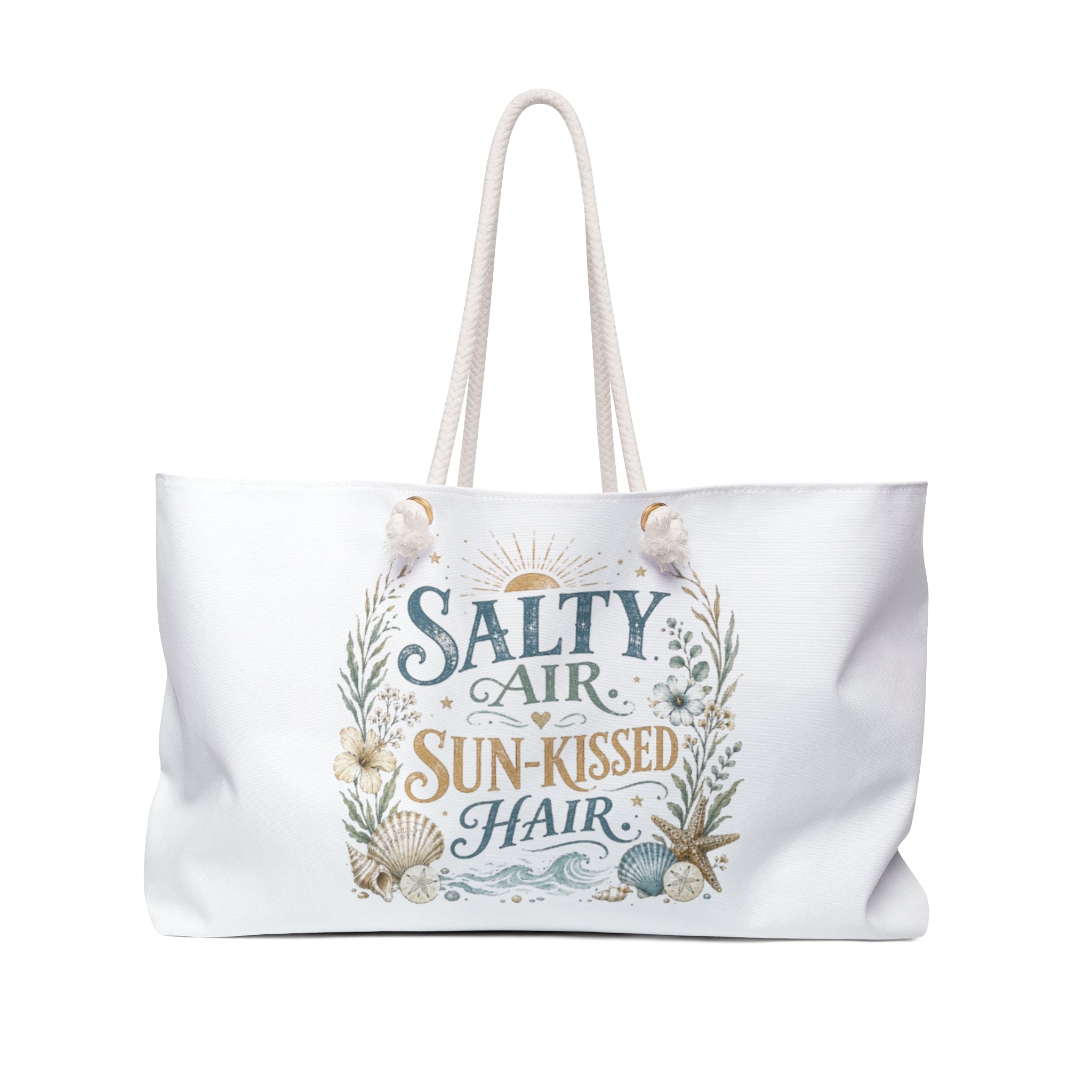 Weekender Bag — "Salty Air, Sun‑Kissed Hair" Beach Tote