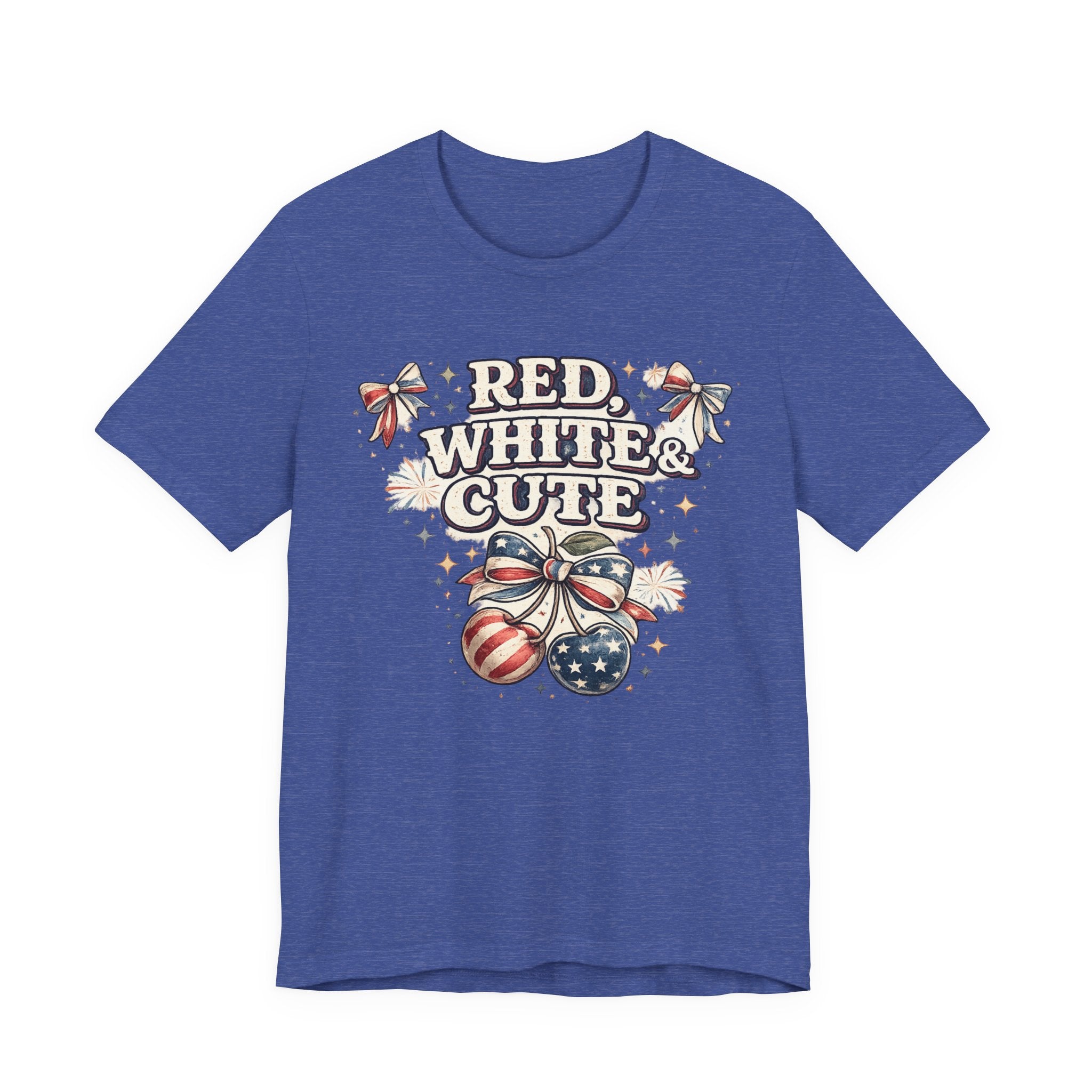 Patriotic "Red, White & Cute" Tee — 4th of July American Flag Graphic Shirt
