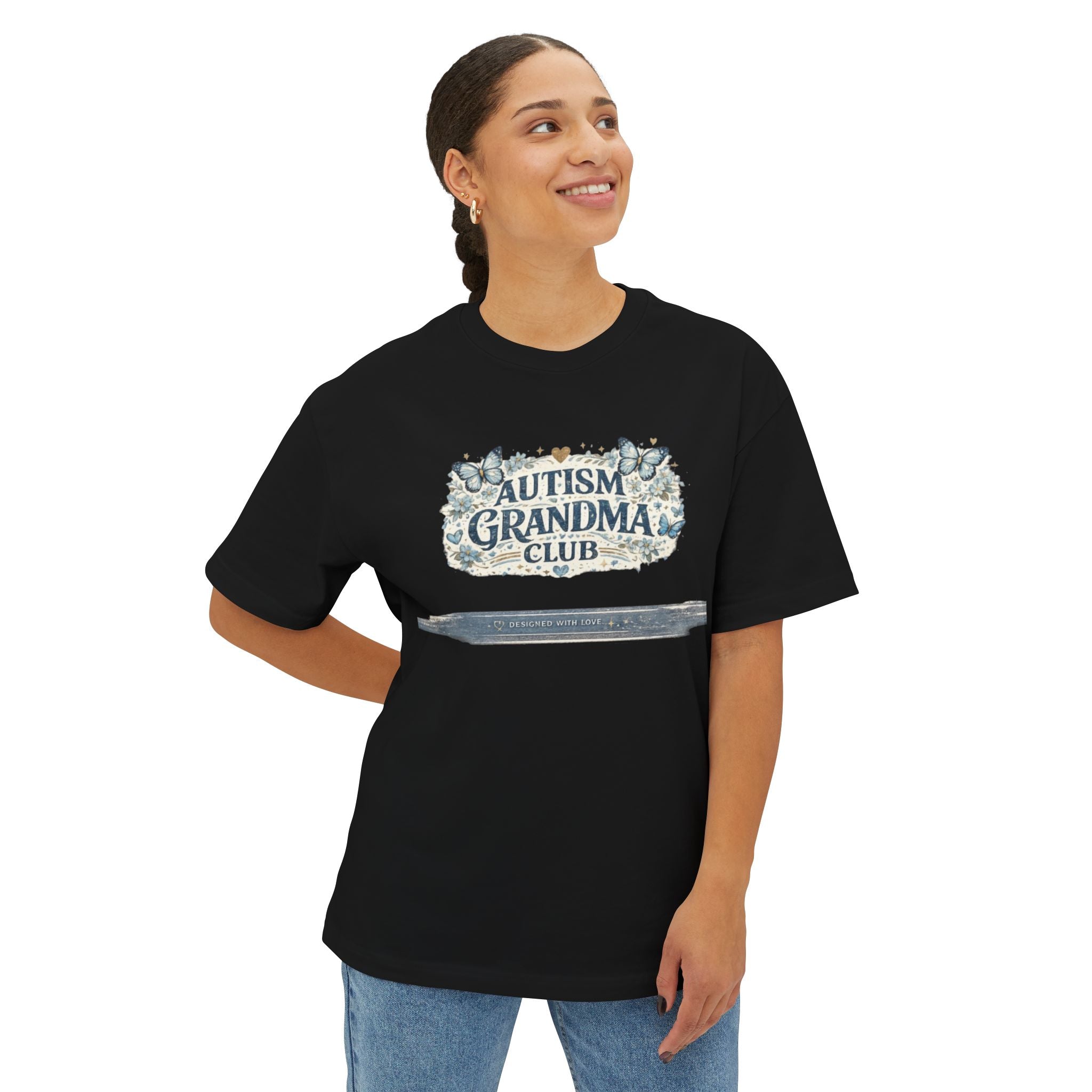 Autism Grandma Club Tee — Floral Butterfly Grandma Shirt