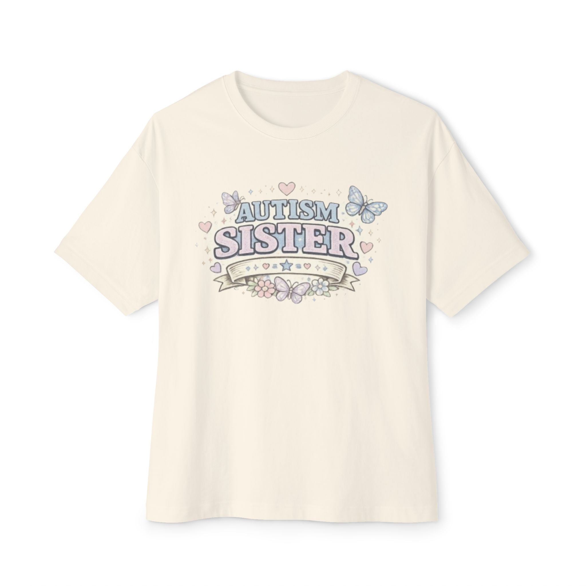Autism Sister Tee — Pastel Butterfly Support Shirt