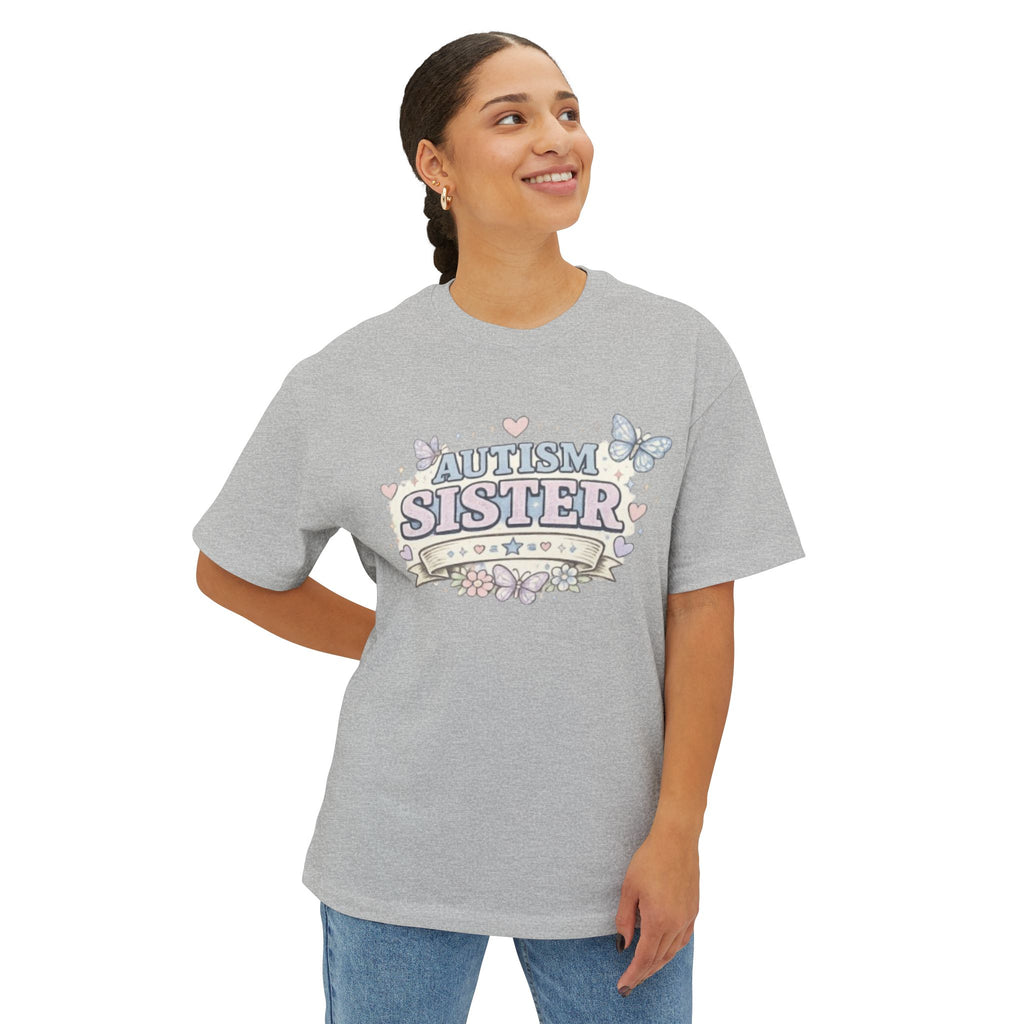 Autism Sister Tee — Pastel Butterfly Support Shirt