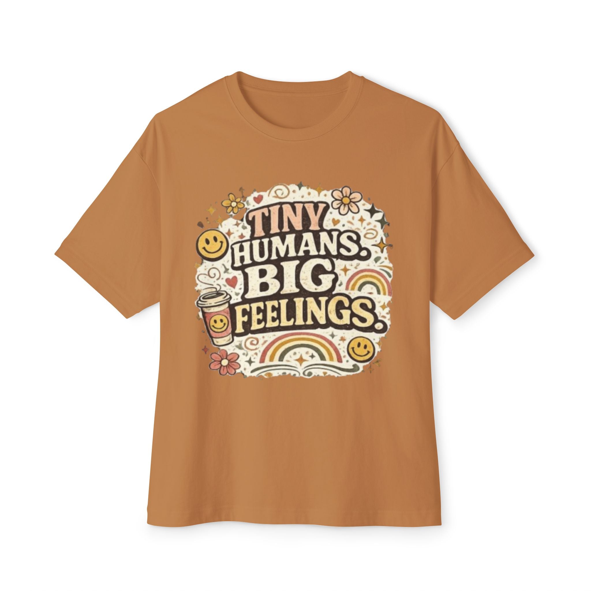Tiny Humans, Big Feelings Tee — Retro Cute Parent Shirt