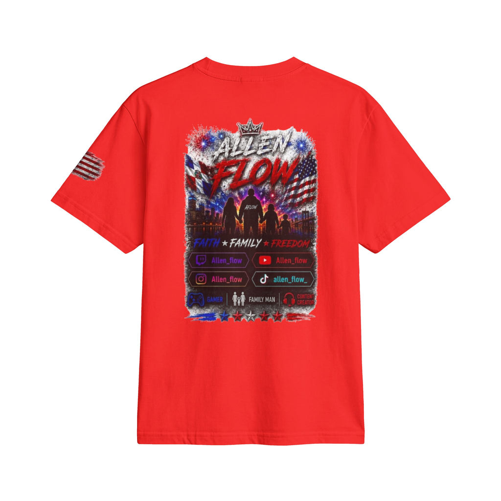 Flow American Flag T-Shirt — "Family Faith Freedom" Patriotic Active Tee