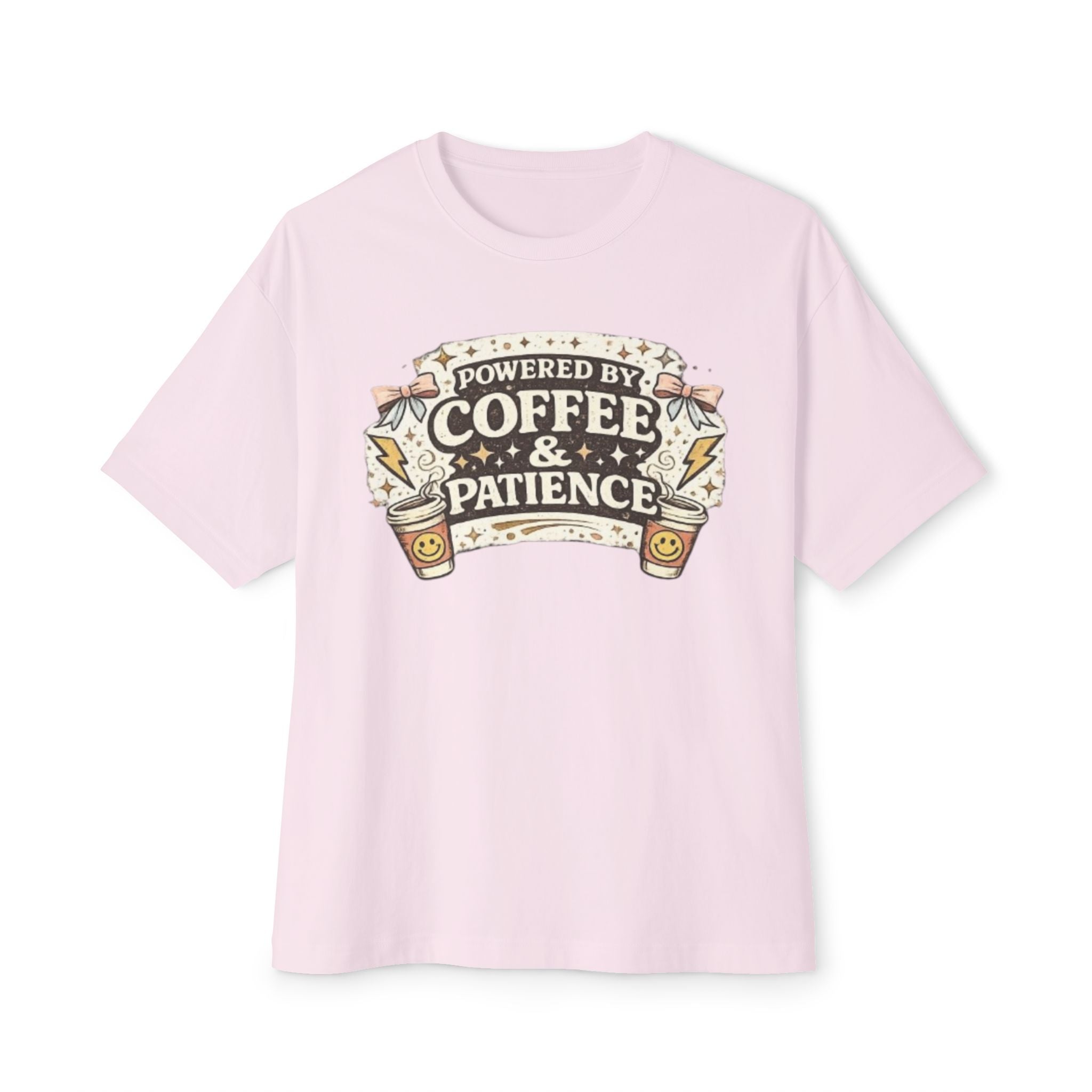 Powered by Coffee & Patience T‑Shirt — Funny Coffee Lover Tee