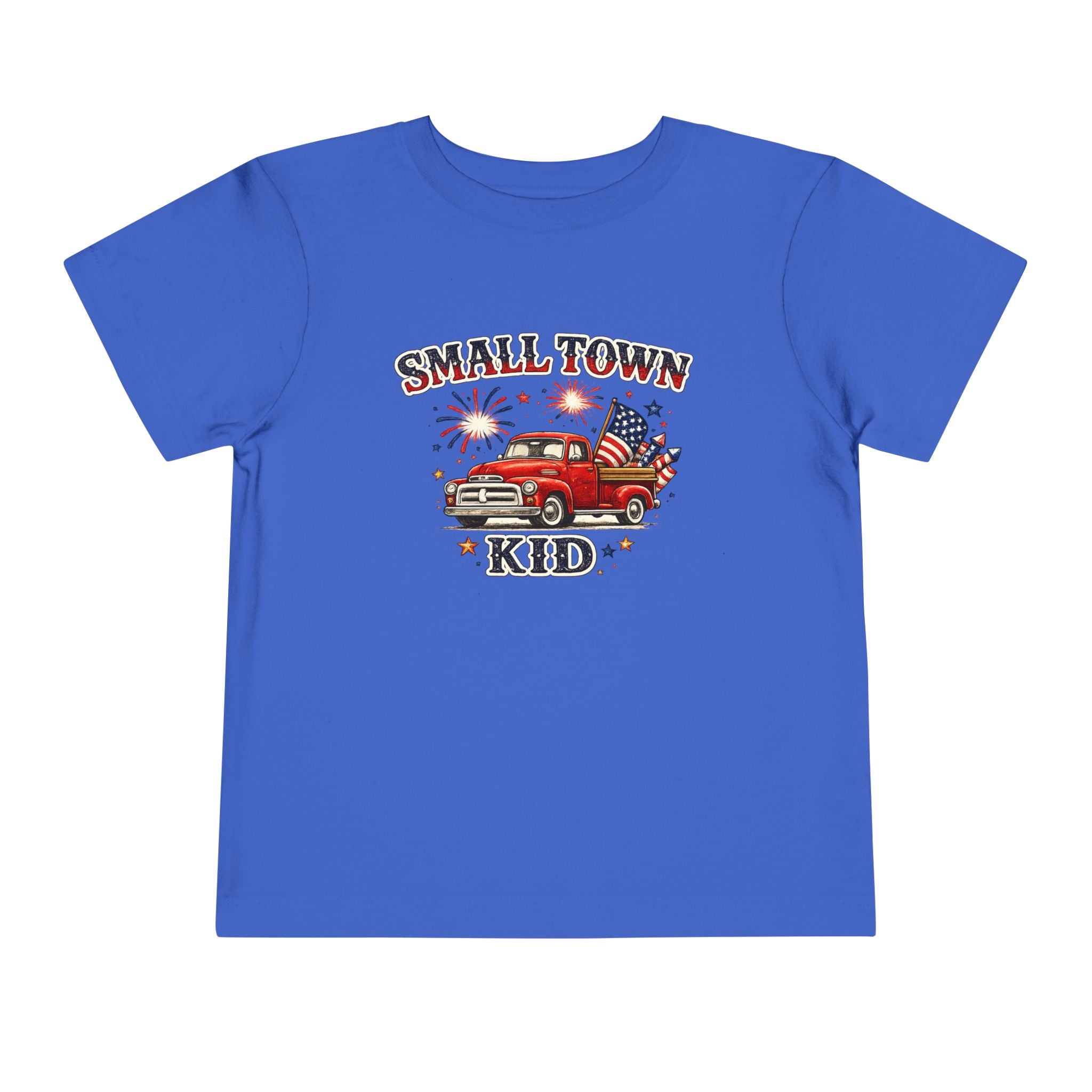 Small Town Kid Toddler Tee — Patriotic Vintage Truck Fourth of July Shirt