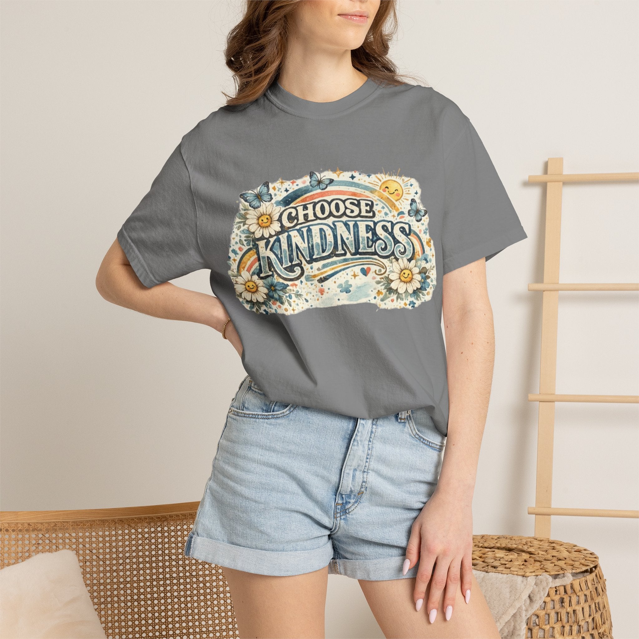Choose Kindness Floral T-Shirt — Retro Positive Message Tee