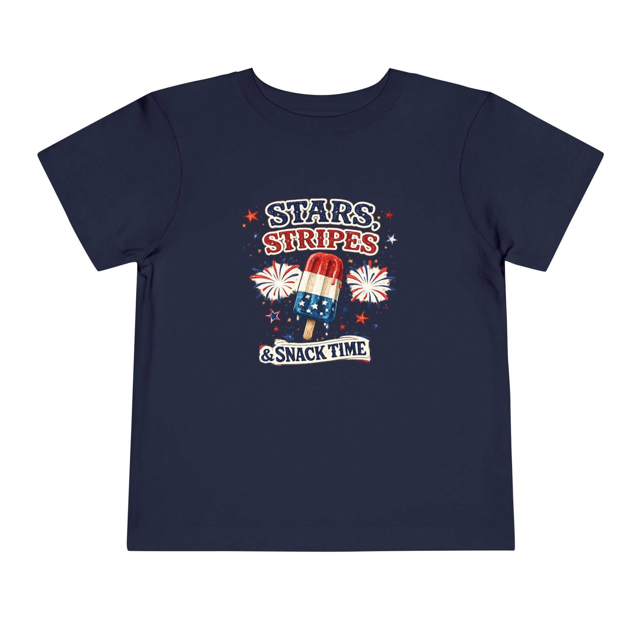 Toddler Tee - "Stars, Stripes & Snack Time" Patriotic Popsicle 4th of July Shirt