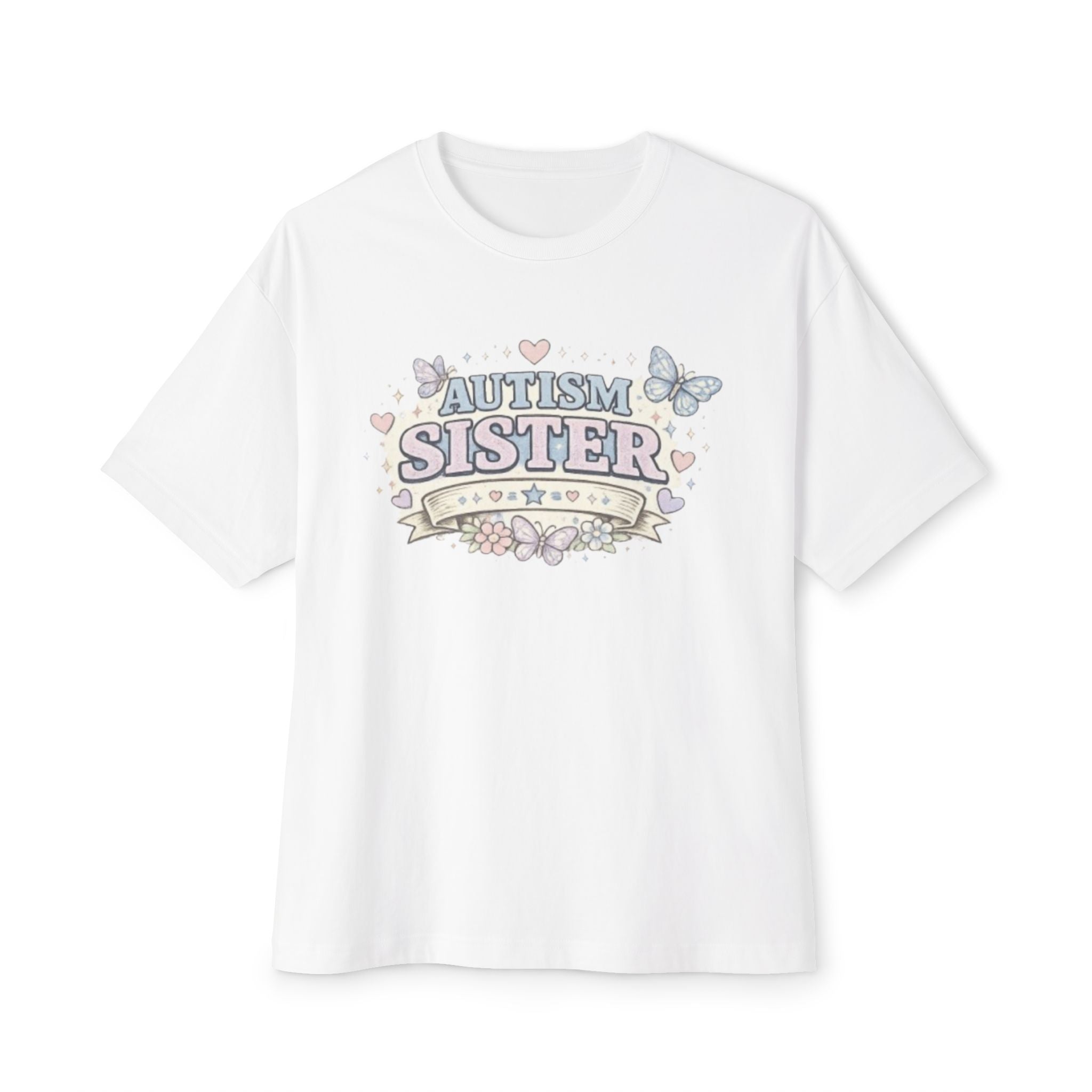 Autism Sister Tee — Pastel Butterfly Support Shirt