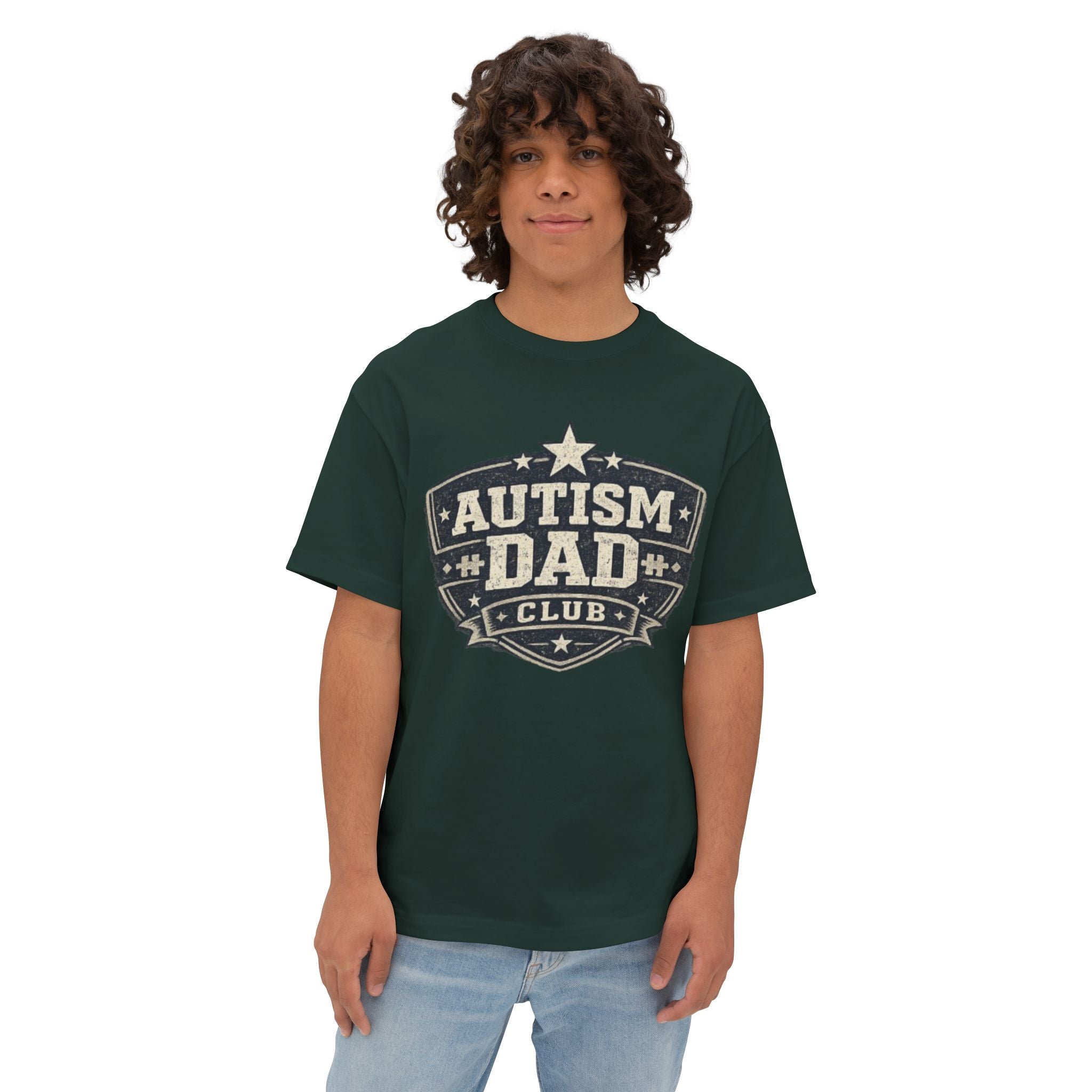 Autism Dad Club Tee — Oversized Boxy T-Shirt for Proud Fathers