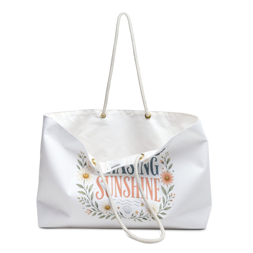 Chasing Sunshine Weekender Bag — Floral Sun & Butterfly Travel Tote