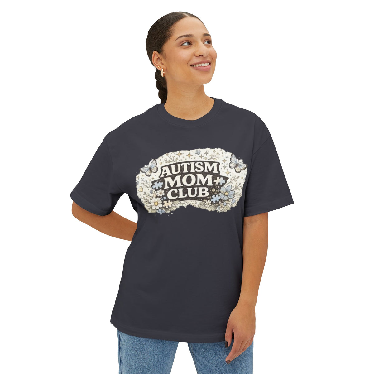Autism Mom Club Tee — Floral Butterflies Support T-Shirt