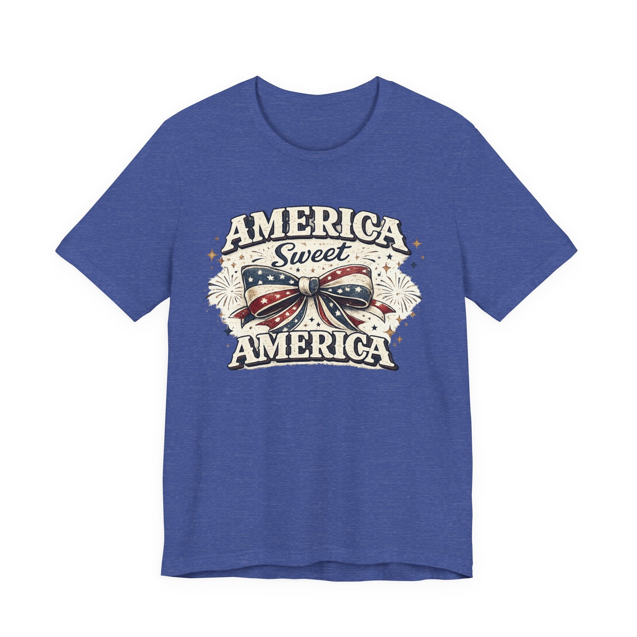 America Sweet America T-Shirt — Patriotic Fourth of July Tee with Flag Bow