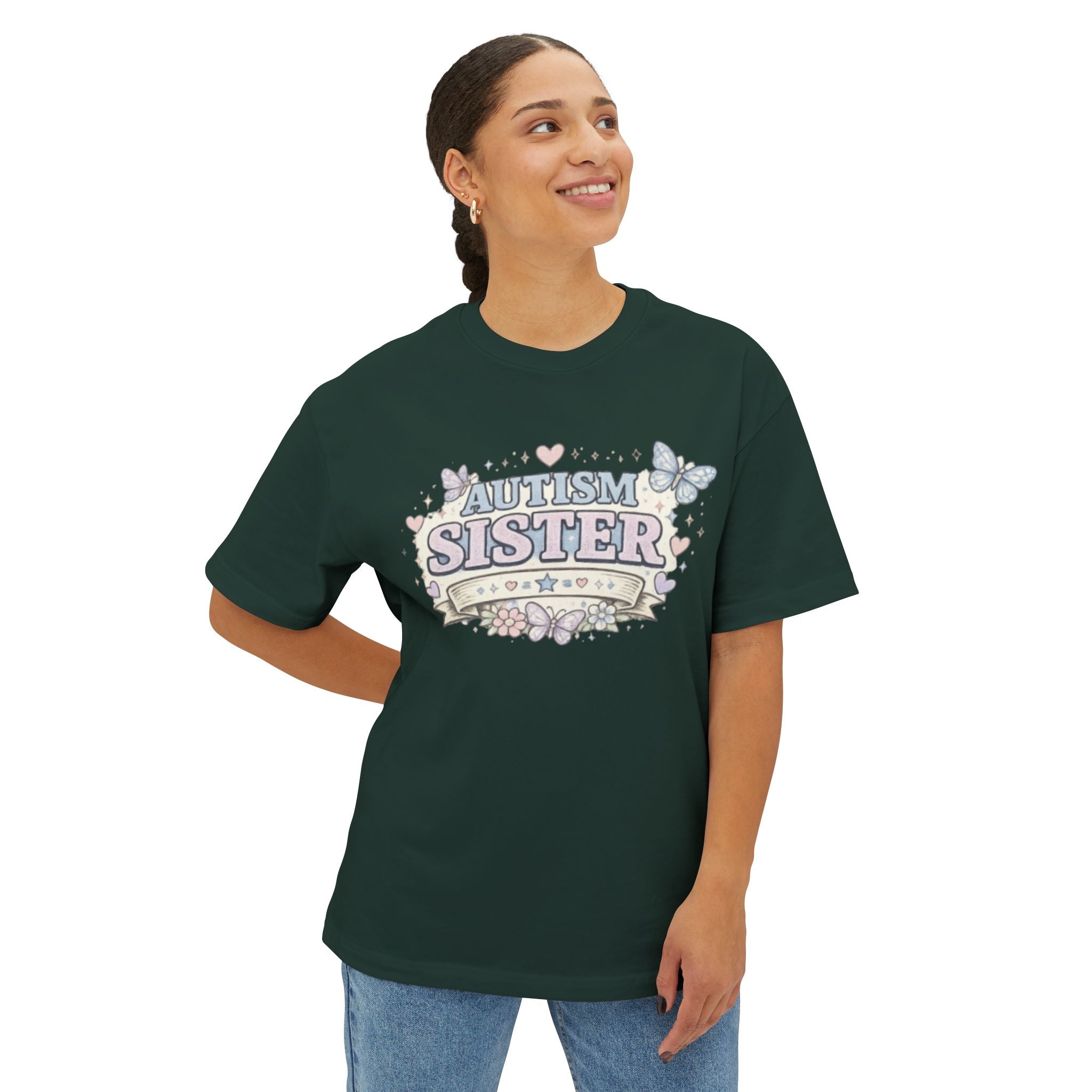 Autism Sister Tee — Pastel Butterfly Support Shirt