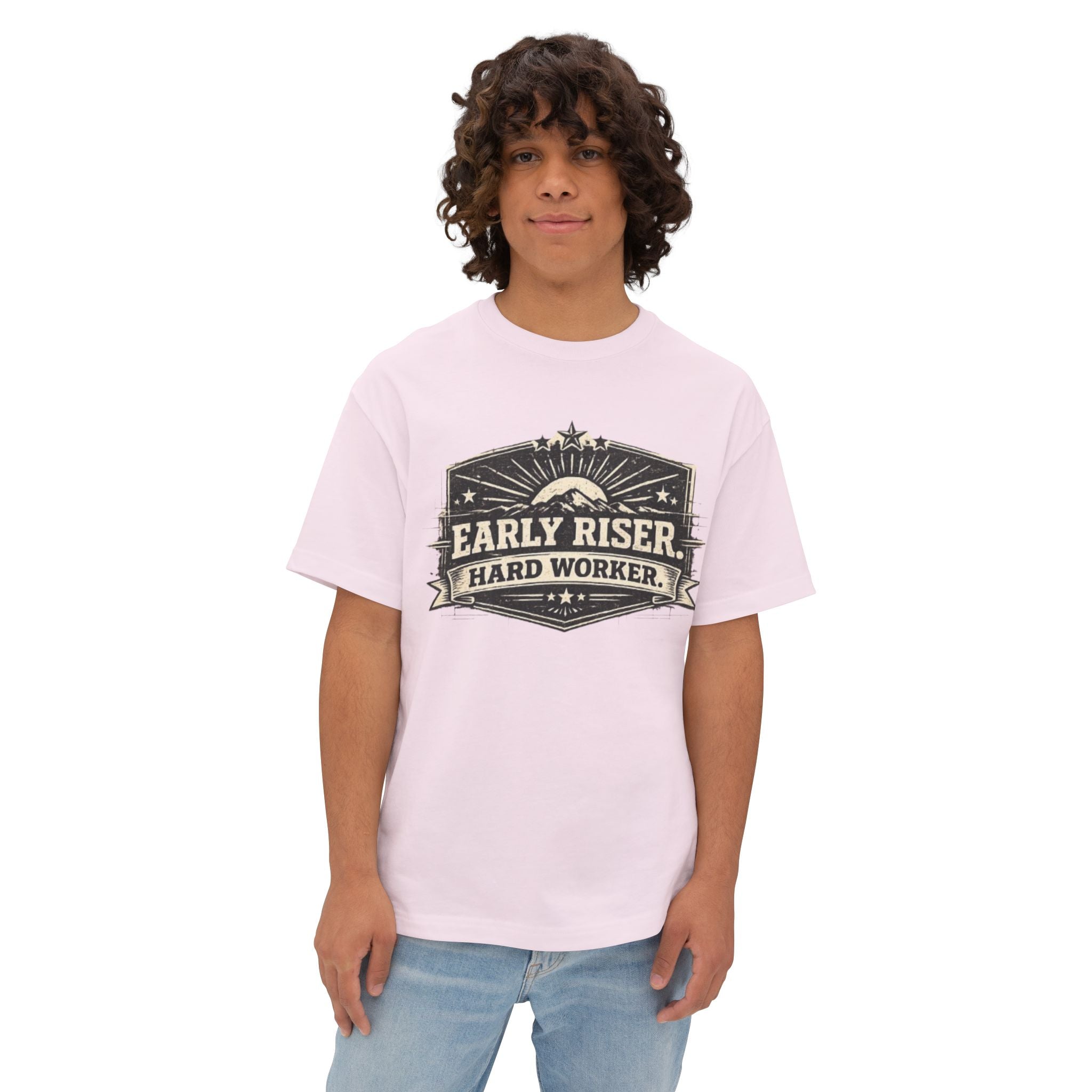 Early Riser Hard Worker T‑Shirt — Vintage Sunrise Graphic Tee